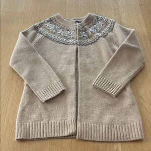 J. Crew Beige Embroidered Cardigan